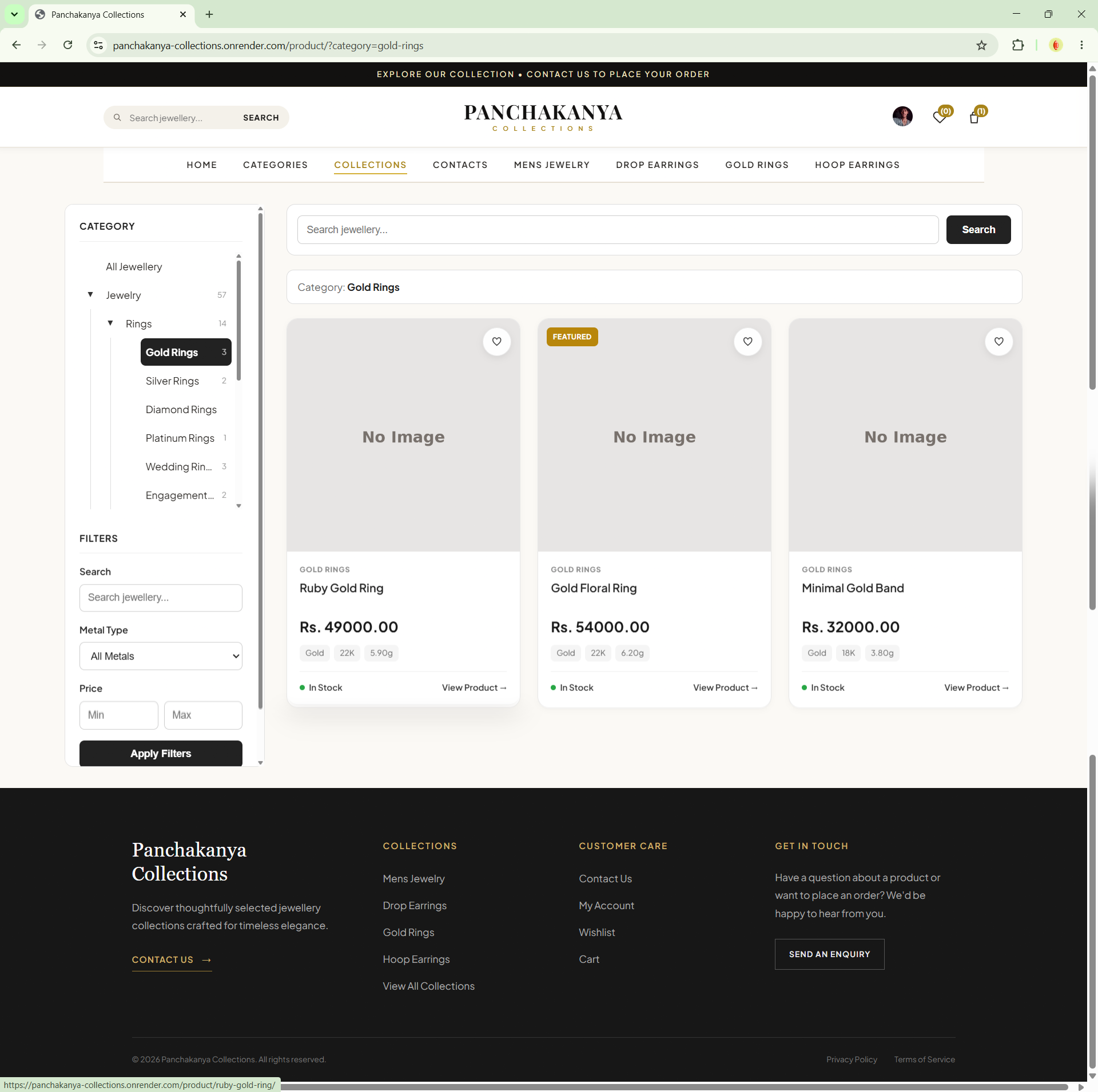 Panchakanya Collections collection page